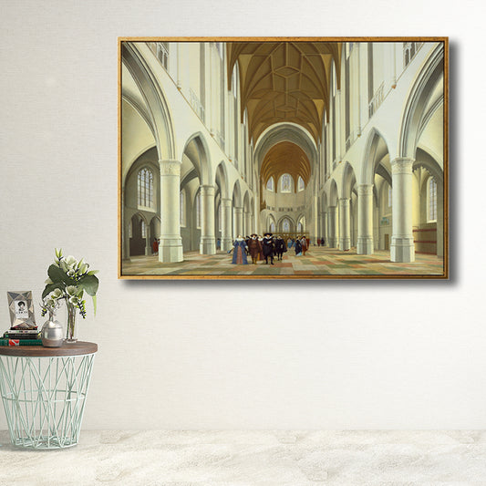 Culture St. John's Cathedral Painting Canvas Textured Yellow Wall Art Decor for Living Room Clearhalo 'Arts' 'Canvas Art' 1706093