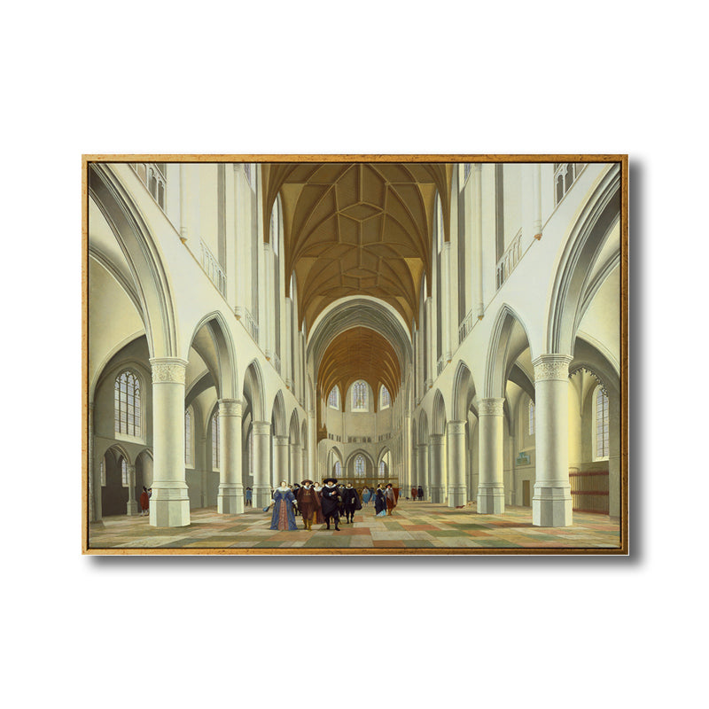 Culture St. John's Cathedral Painting Canvas Textured Yellow Wall Art Decor for Living Room Clearhalo 'Arts' 'Canvas Art' 1706094