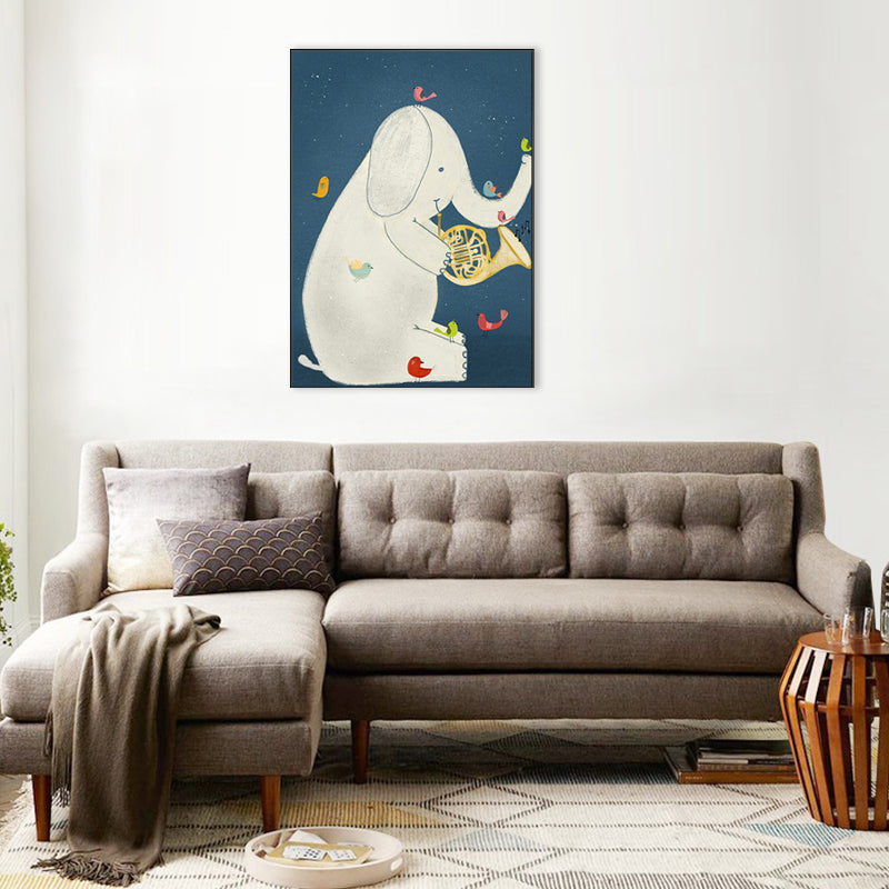 Kids Night Concert Canvas Art Soft Color Animals Pattern Wall Decor for House Interior Clearhalo 'Art Gallery' 'Canvas Art' 'Kids' Arts' 1706206