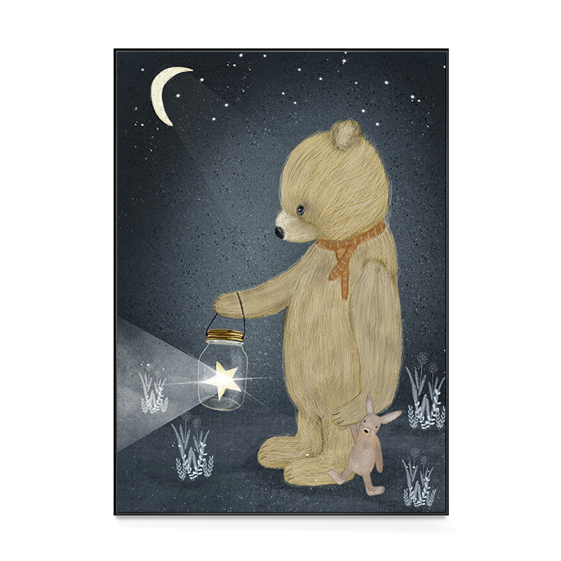 Kids Night Concert Canvas Art Soft Color Animals Pattern Wall Decor for House Interior Clearhalo 'Art Gallery' 'Canvas Art' 'Kids' Arts' 1706215