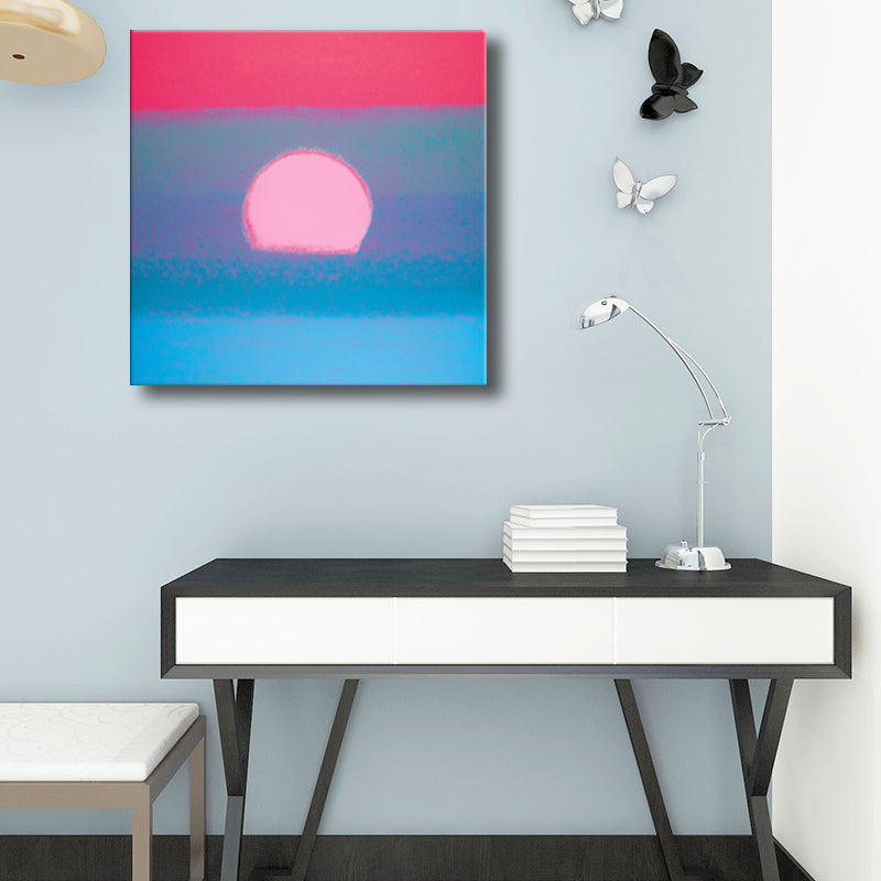 Pastel Color Sunrise Wall Decor Textured Children's Art Living Room Canvas Print Clearhalo 'Art Gallery' 'Canvas Art' 'Kids' Arts' 1706224