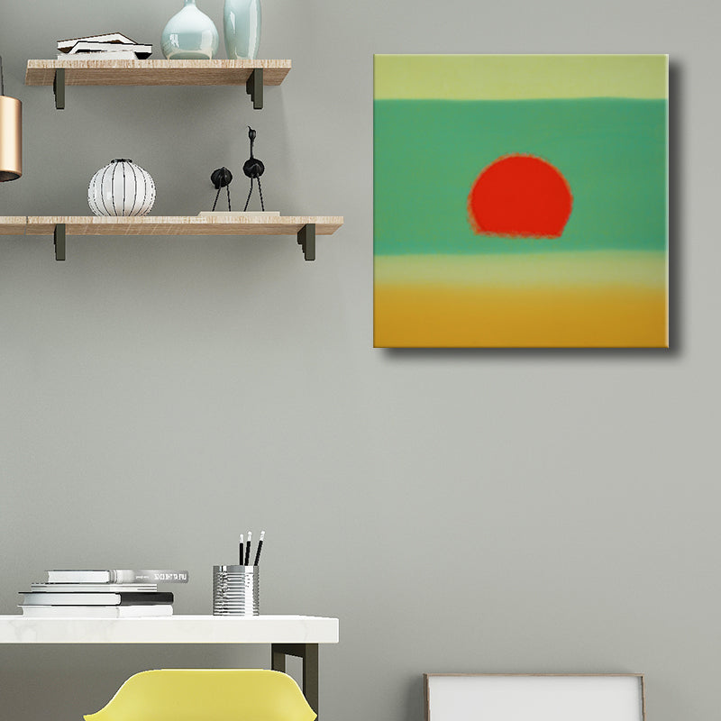 Pastel Color Sunrise Wall Decor Textured Children's Art Living Room Canvas Print Clearhalo 'Art Gallery' 'Canvas Art' 'Kids' Arts' 1706232