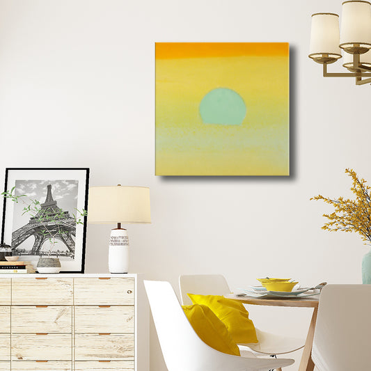 Pastel Color Sunrise Wall Decor Textured Children's Art Living Room Canvas Print Yellow Clearhalo 'Art Gallery' 'Canvas Art' 'Kids' Arts' 1706234