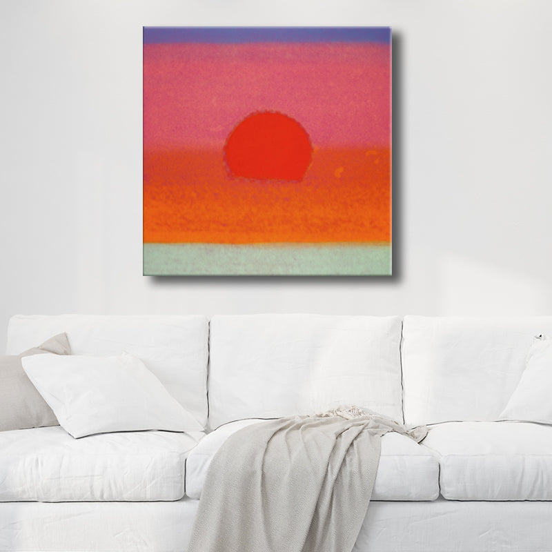 Pastel Color Sunrise Wall Decor Textured Children's Art Living Room Canvas Print Orange Clearhalo 'Art Gallery' 'Canvas Art' 'Kids' Arts' 1706238