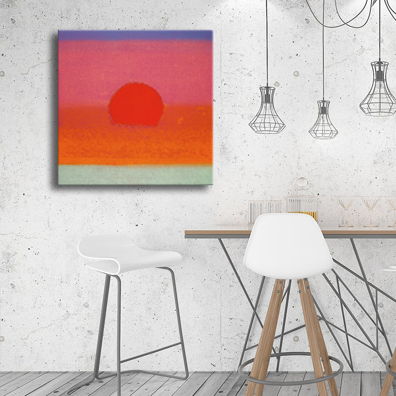 Pastel Color Sunrise Wall Decor Textured Children's Art Living Room Canvas Print Clearhalo 'Art Gallery' 'Canvas Art' 'Kids' Arts' 1706240