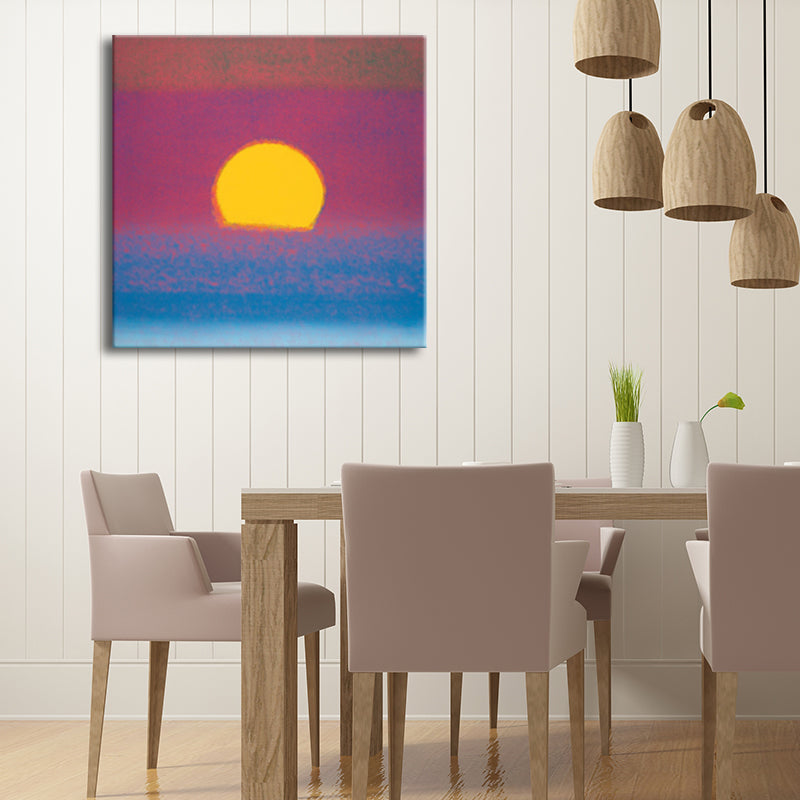 Pastel Color Sunrise Wall Decor Textured Children's Art Living Room Canvas Print Purple Clearhalo 'Art Gallery' 'Canvas Art' 'Kids' Arts' 1706242