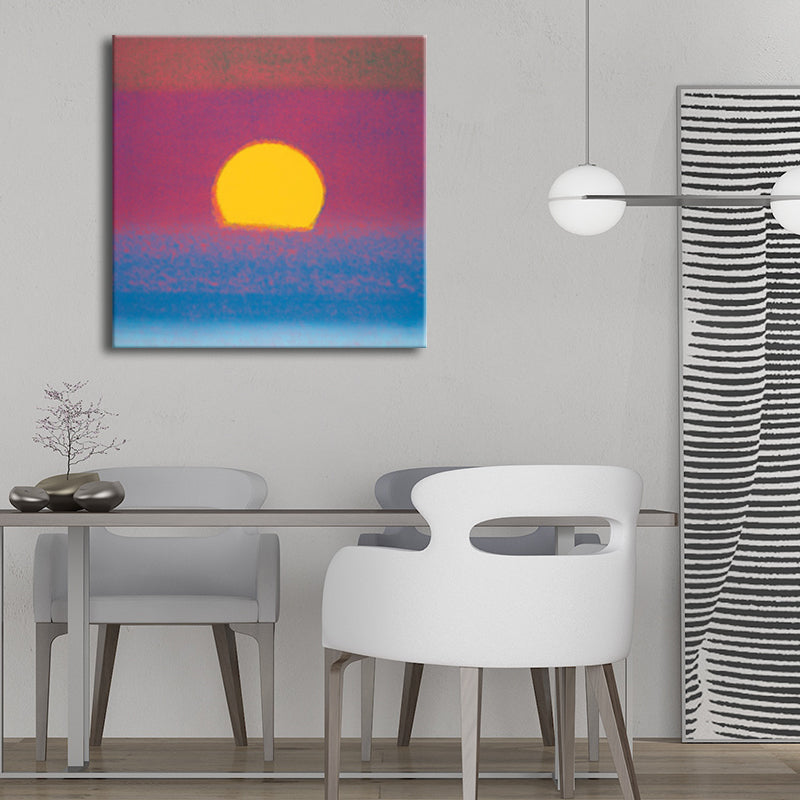 Pastel Color Sunrise Wall Decor Textured Children's Art Living Room Canvas Print Clearhalo 'Art Gallery' 'Canvas Art' 'Kids' Arts' 1706243