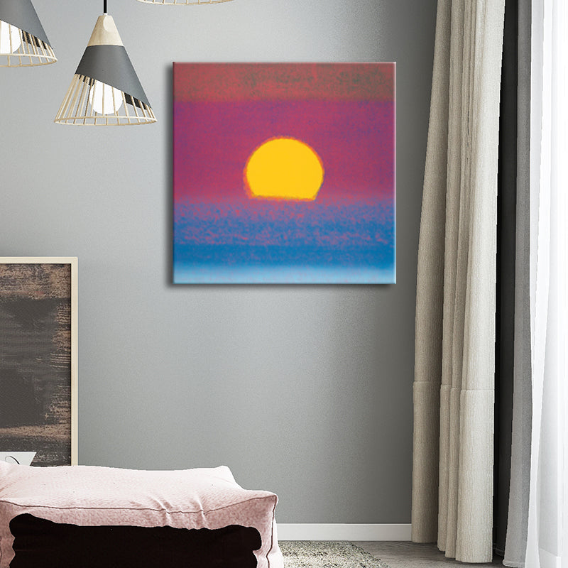 Pastel Color Sunrise Wall Decor Textured Children's Art Living Room Canvas Print Clearhalo 'Art Gallery' 'Canvas Art' 'Kids' Arts' 1706244