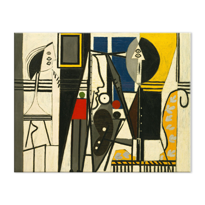 Abstract Entertainment Canvas Art Traditional Textured Wall Decor in Yellow for Living Room Clearhalo 'Art Gallery' 'Canvas Art' 'Traditional' Arts' 1706263