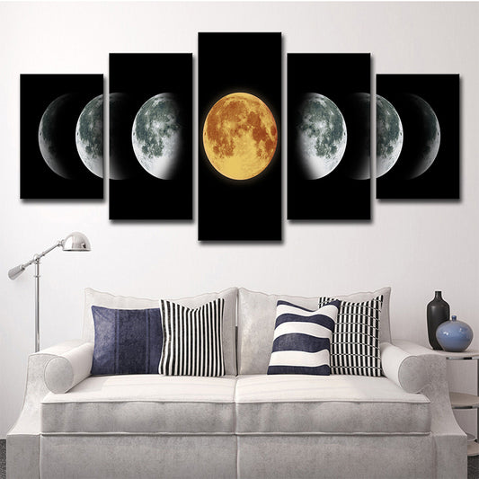 Black Lunar Eclipse Art Print Astronomy Contemporary Multi-Piece Wall Decor for Home Clearhalo 'Art Gallery' 'Canvas Art' 'Kids' Arts' 1706329