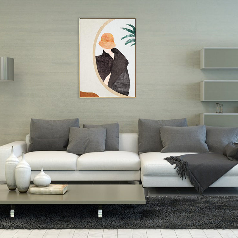 Canvas Pastel Color Painting Nordic Stylish Maiden Wall Art Decor, Multiple Sizes Beige Clearhalo 'Arts' 'Canvas Art' 1706334