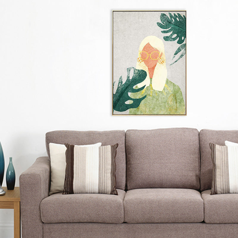 Canvas Pastel Color Painting Nordic Stylish Maiden Wall Art Decor, Multiple Sizes Clearhalo 'Arts' 'Canvas Art' 1706343