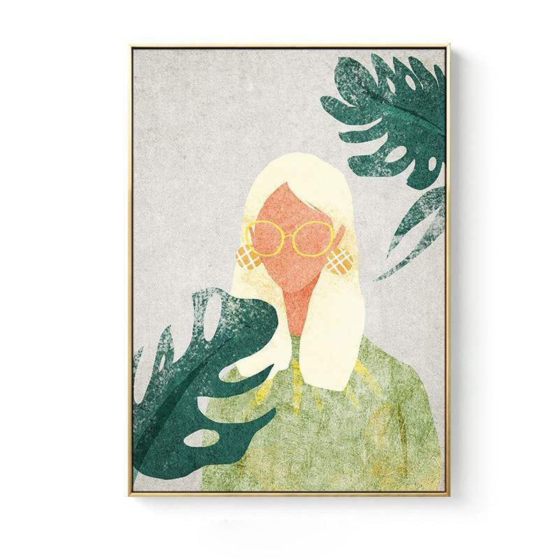 Canvas Pastel Color Painting Nordic Stylish Maiden Wall Art Decor, Multiple Sizes Clearhalo 'Arts' 'Canvas Art' 1706344