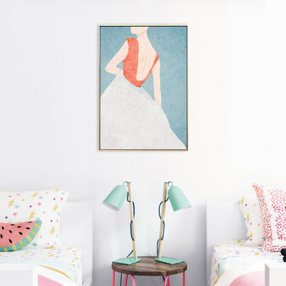 Canvas Pastel Color Painting Nordic Stylish Maiden Wall Art Decor, Multiple Sizes Blue Clearhalo 'Arts' 'Canvas Art' 1706345
