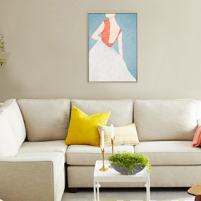 Canvas Pastel Color Painting Nordic Stylish Maiden Wall Art Decor, Multiple Sizes Clearhalo 'Arts' 'Canvas Art' 1706346