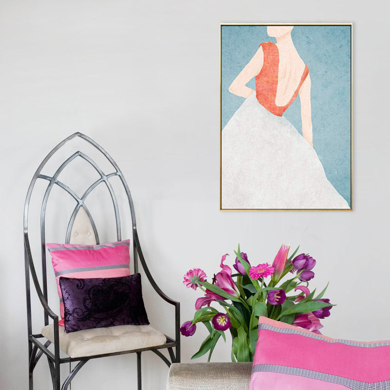 Canvas Pastel Color Painting Nordic Stylish Maiden Wall Art Decor, Multiple Sizes Clearhalo 'Arts' 'Canvas Art' 1706347