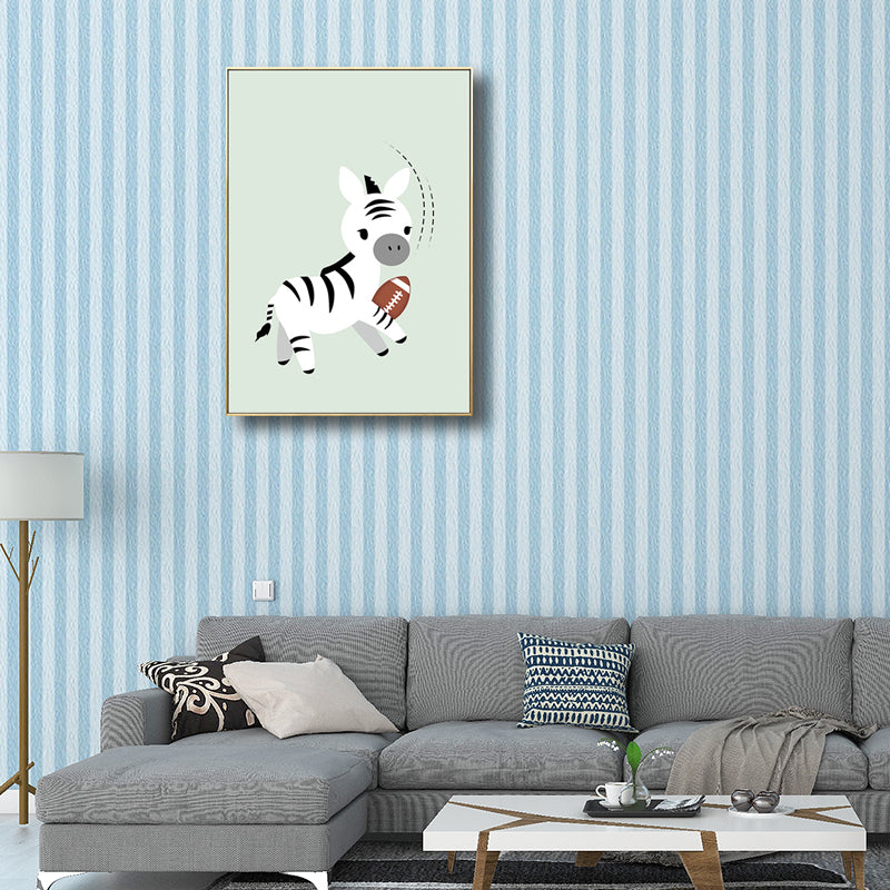 Children's Art Cartoon Animals Painting in Soft Color Textured Canvas for Kids Room Clearhalo 'Art Gallery' 'Canvas Art' 'Kids' Arts' 1706401