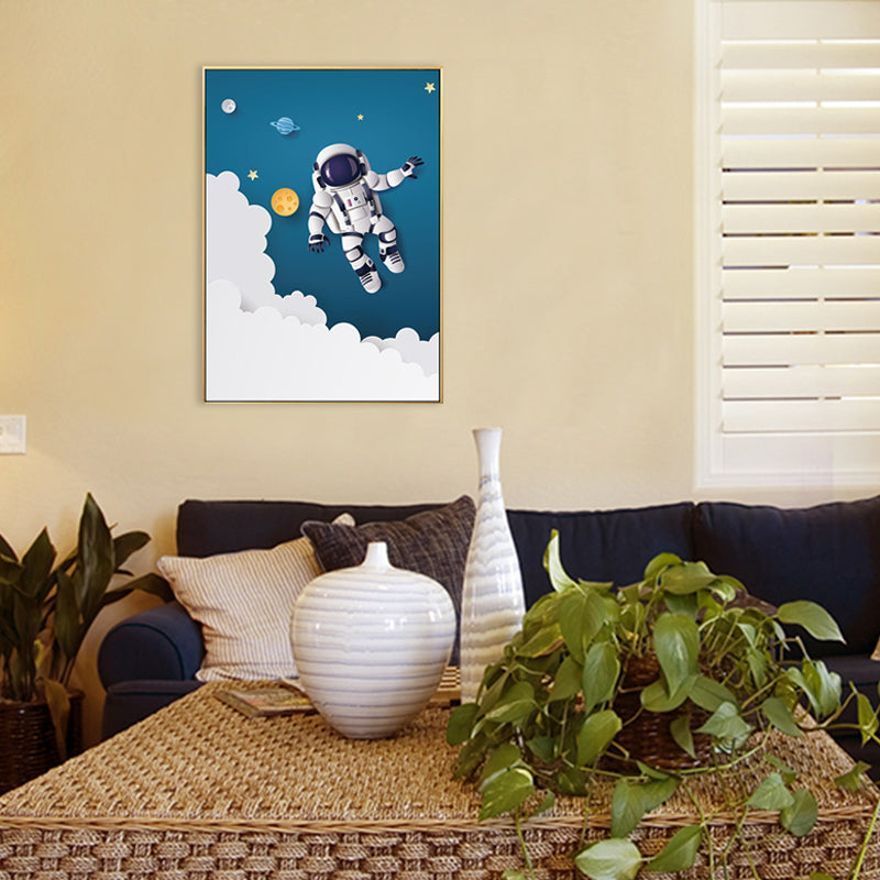 Outer Space Canvas for Bathroom Illustration Painting Wall Print, Multiple Sizes Clearhalo 'Art Gallery' 'Canvas Art' 'Kids' Arts' 1706424