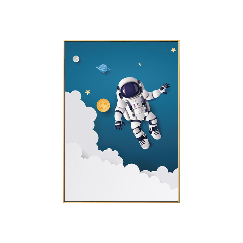 Outer Space Canvas for Bathroom Illustration Painting Wall Print, Multiple Sizes Clearhalo 'Art Gallery' 'Canvas Art' 'Kids' Arts' 1706425