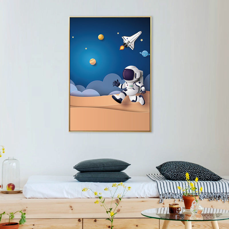 Outer Space Canvas for Bathroom Illustration Painting Wall Print, Multiple Sizes Clearhalo 'Art Gallery' 'Canvas Art' 'Kids' Arts' 1706431