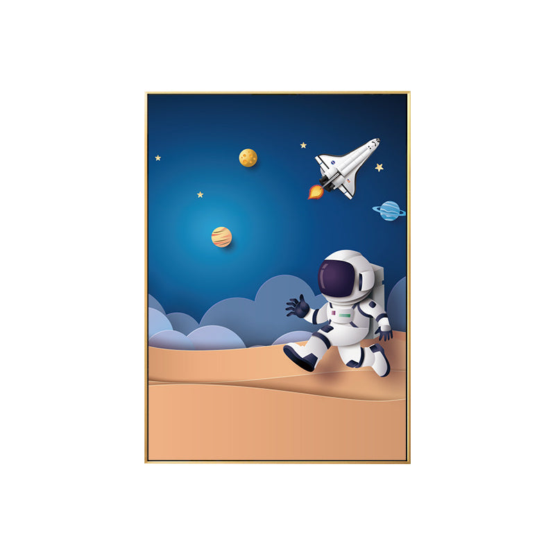 Outer Space Canvas for Bathroom Illustration Painting Wall Print, Multiple Sizes Clearhalo 'Art Gallery' 'Canvas Art' 'Kids' Arts' 1706432
