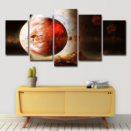 Sci-Fi Canvas Art in Red Digital Print Outer Space Planet Wall Decor for House Interior Clearhalo 'Art Gallery' 'Canvas Art' 'Kids' Arts' 1706555