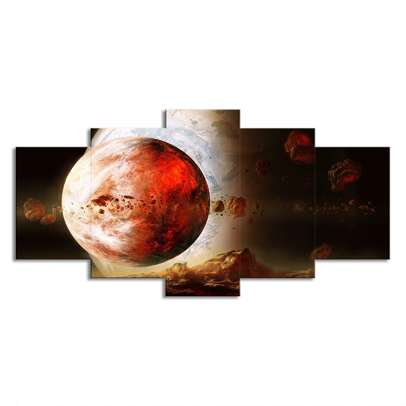 Sci-Fi Canvas Art in Red Digital Print Outer Space Planet Wall Decor for House Interior Clearhalo 'Art Gallery' 'Canvas Art' 'Kids' Arts' 1706556