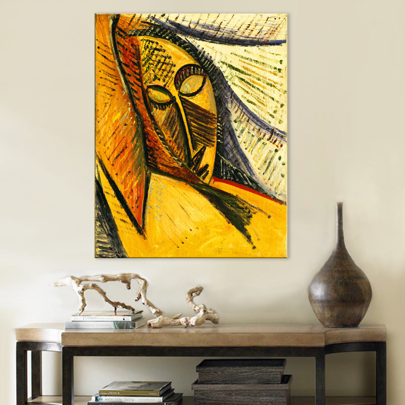 Sleeping Woman Wrapped Canvas Gold Countryside Painting for Bedroom, Multiple Sizes Available Gold Clearhalo 'Art Gallery' 'Canvas Art' 'Traditional' Arts' 1706560