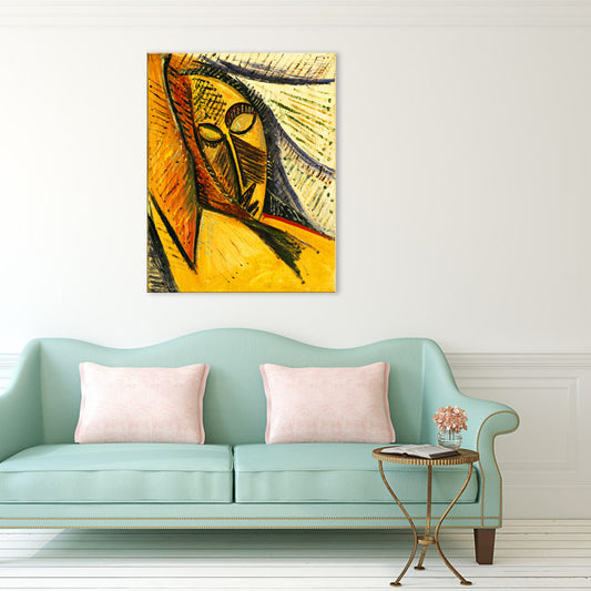 Sleeping Woman Wrapped Canvas Gold Countryside Painting for Bedroom, Multiple Sizes Available Clearhalo 'Art Gallery' 'Canvas Art' 'Traditional' Arts' 1706561