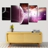 Nebula and Planet Wall Art Fictional Splendid Space Scenery Canvas Print in Purple Clearhalo 'Art Gallery' 'Canvas Art' 'Kids' Arts' 1706567