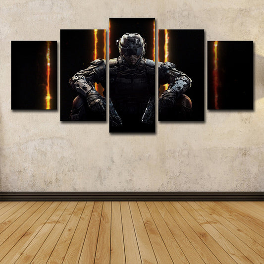 Black Game Character Canvas Print Multi-Piece Wall Art for Teenage Bedroom Clearhalo 'Art Gallery' 'Canvas Art' 'Kids' Arts' 1706575