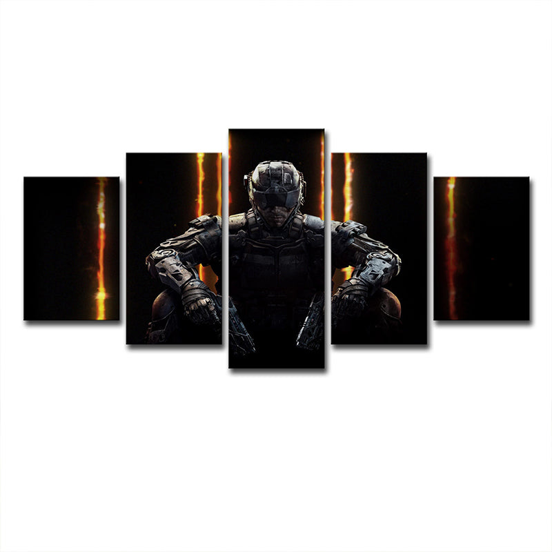 Black Game Character Canvas Print Multi-Piece Wall Art for Teenage Bedroom Clearhalo 'Art Gallery' 'Canvas Art' 'Kids' Arts' 1706576