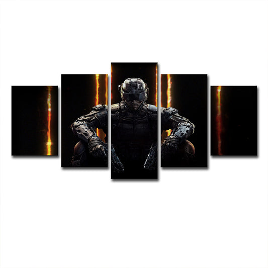 Black Game Character Canvas Print Multi-Piece Wall Art for Teenage Bedroom Clearhalo 'Art Gallery' 'Canvas Art' 'Kids' Arts' 1706576