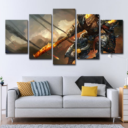 Cartoon Game Character Canvas Art Brown Multi-Piece Wall Decoration for Boys Room Brown Clearhalo 'Art Gallery' 'Canvas Art' 'Kids' Arts' 1706588