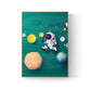 Illustration Painting Modern Art Planet and Astronaut in Soft Color, Multiple Sizes Clearhalo 'Art Gallery' 'Canvas Art' 'Contemporary Art Gallery' 'Modern' Arts' 1706613