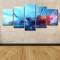Blue Space Fight Tank Art Print Multi-Piece Fictional Living Room Wall Decoration Clearhalo 'Art Gallery' 'Canvas Art' 'Kids' Arts' 1706649