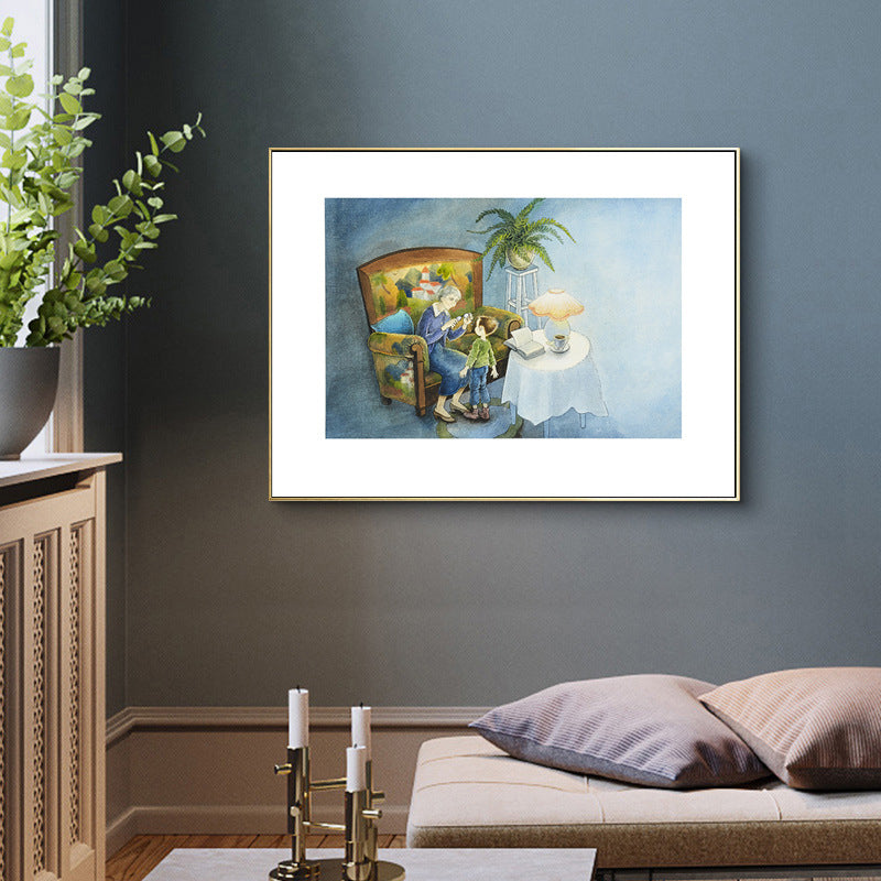 Childhood Memory Canvas Wall Art Textured Kids Style House Interior Wall Decoration Blue Clearhalo 'Art Gallery' 'Canvas Art' 'Kids' Arts' 1706669