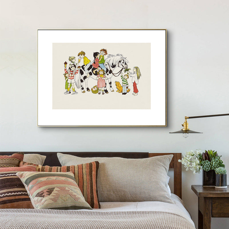 Childhood Memory Canvas Wall Art Textured Kids Style House Interior Wall Decoration Khaki Clearhalo 'Art Gallery' 'Canvas Art' 'Kids' Arts' 1706676