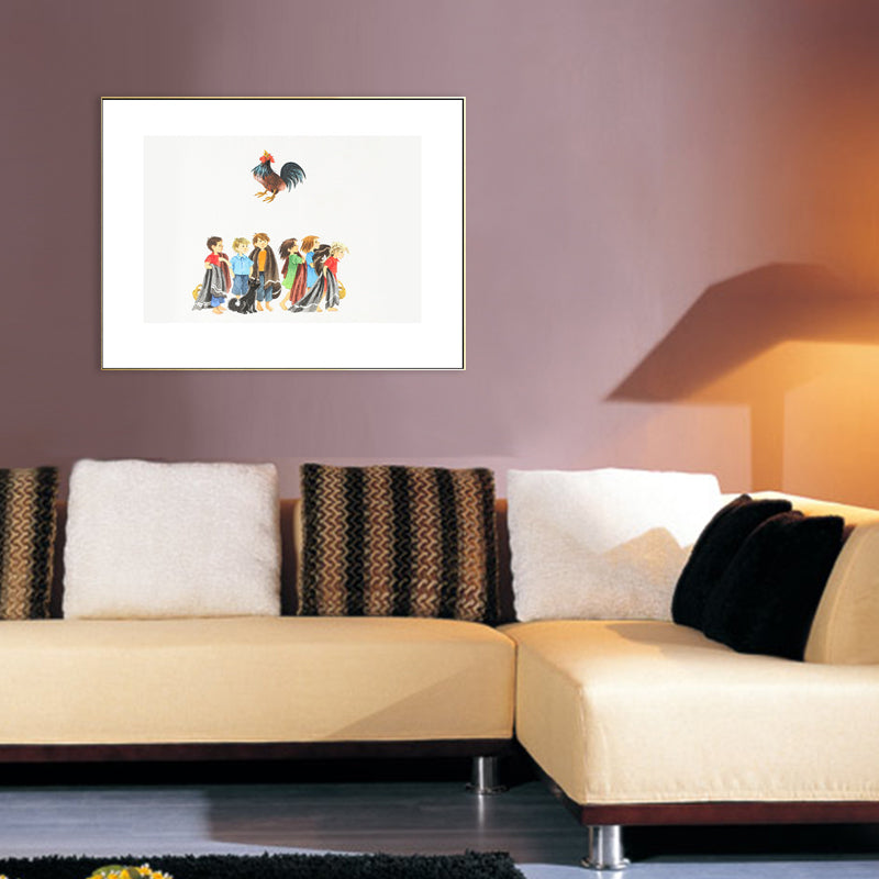 Childhood Memory Canvas Wall Art Textured Kids Style House Interior Wall Decoration White Clearhalo 'Art Gallery' 'Canvas Art' 'Kids' Arts' 1706680