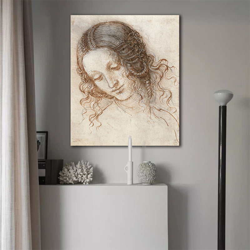 Minimalism Maiden Art Charcoal Drawings Gray Wall Decor, Multiple Sizes Available Grey Clearhalo 'Art Gallery' 'Canvas Art' 'Contemporary Art Gallery' 'Contemporary Art' 'Minimalism' 'Minimalist Art Gallery' 'Scandinavian' Arts' 1706702