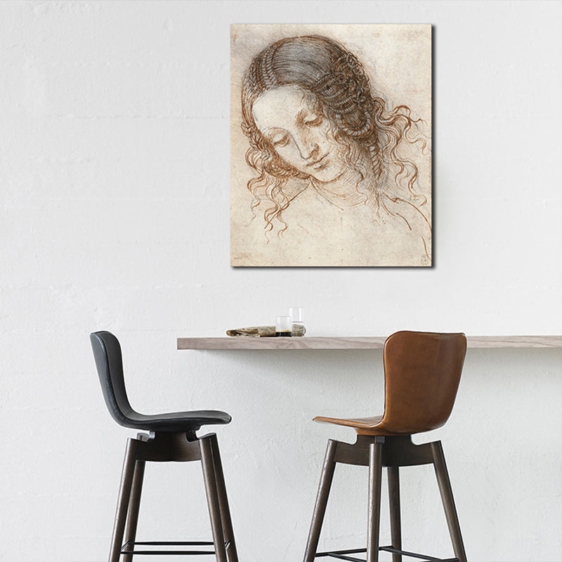 Minimalism Maiden Art Charcoal Drawings Gray Wall Decor, Multiple Sizes Available Clearhalo 'Art Gallery' 'Canvas Art' 'Contemporary Art Gallery' 'Contemporary Art' 'Minimalism' 'Minimalist Art Gallery' 'Scandinavian' Arts' 1706703
