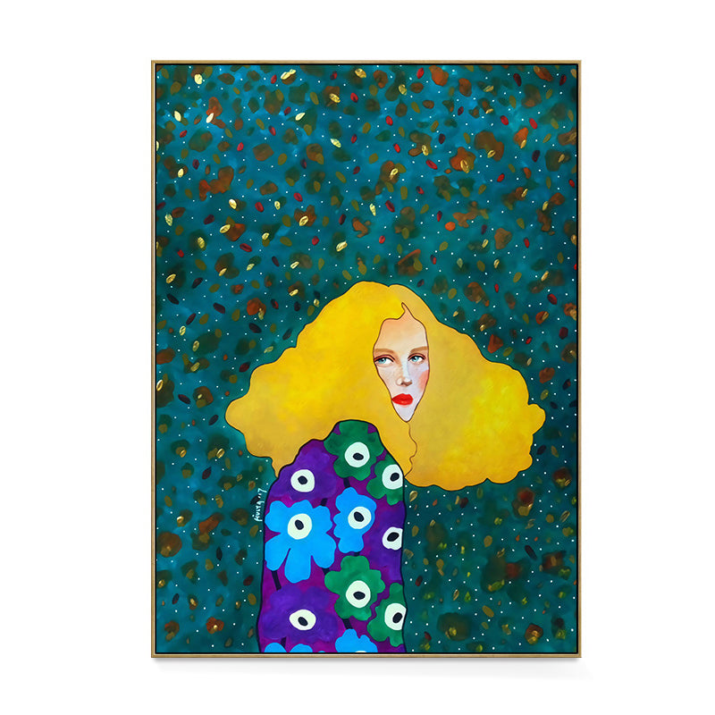 Illustration Figure Drawing Canvas Wall Art for Family Room, Pastel Color, Textured Clearhalo 'Art Gallery' 'Canvas Art' 'Kids' Arts' 1706733