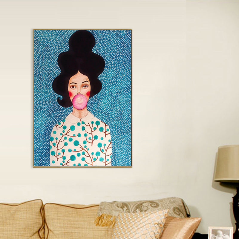 Illustration Figure Drawing Canvas Wall Art for Family Room, Pastel Color, Textured Clearhalo 'Art Gallery' 'Canvas Art' 'Kids' Arts' 1706739