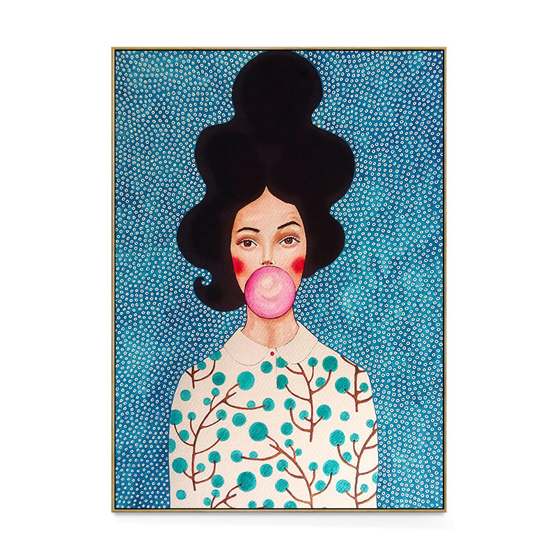 Illustration Figure Drawing Canvas Wall Art for Family Room, Pastel Color, Textured Clearhalo 'Art Gallery' 'Canvas Art' 'Kids' Arts' 1706740