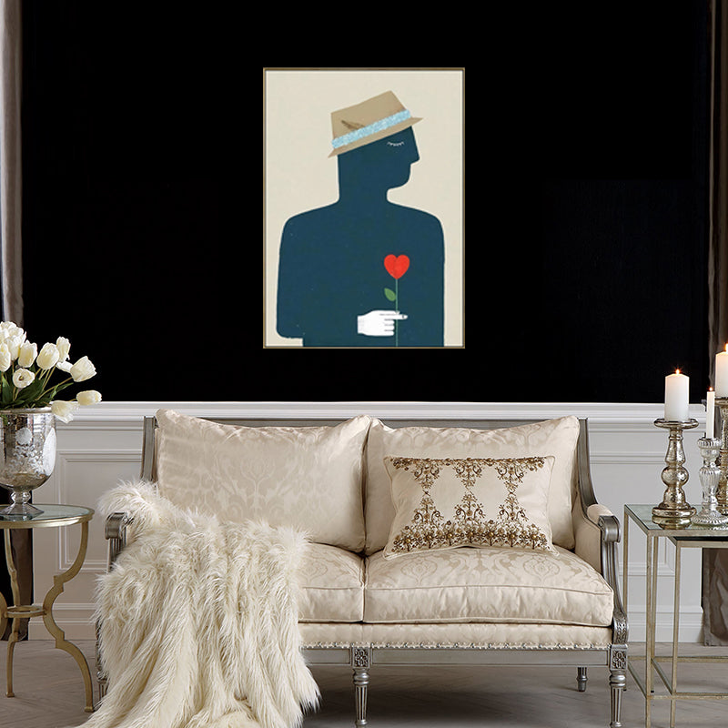 Illustration Figure Drawing Canvas Wall Art for Family Room, Pastel Color, Textured Clearhalo 'Art Gallery' 'Canvas Art' 'Kids' Arts' 1706742