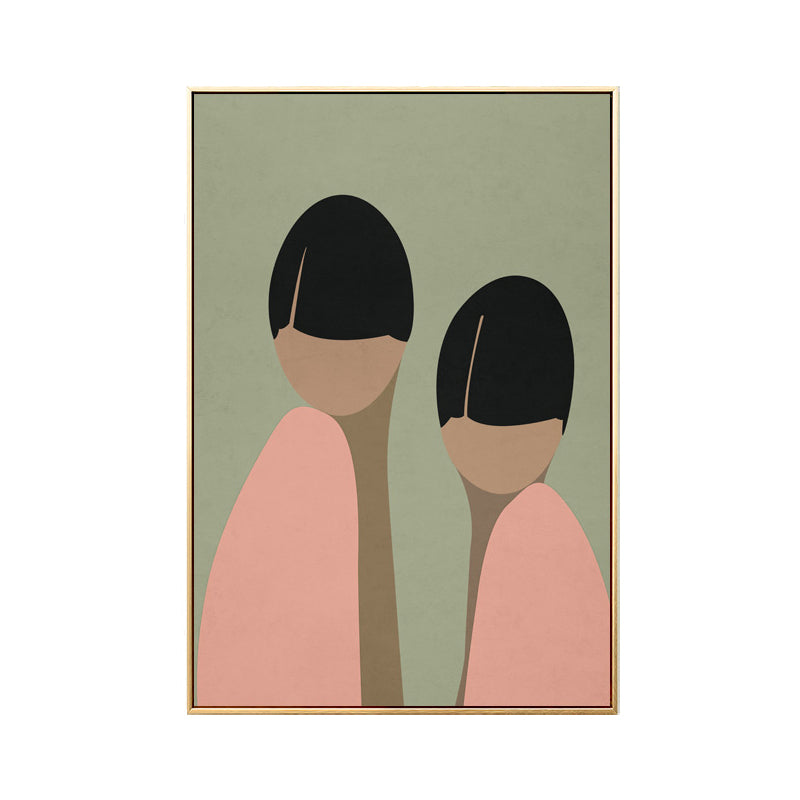 Nordic Style Standing Figure Canvas in Light Color Textured Painting for Bathroom Clearhalo 'Arts' 'Canvas Art' 1706755