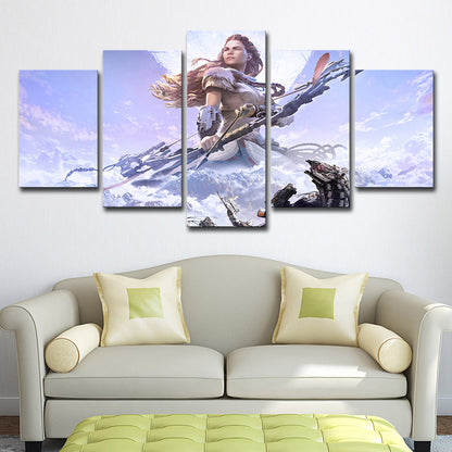 Horizon Zero Dawn Wall Art Purple Kids Style Canvas Print for Teenage Boy Bedroom Purple Clearhalo 'Art Gallery' 'Canvas Art' 'Kids' Arts' 1706767