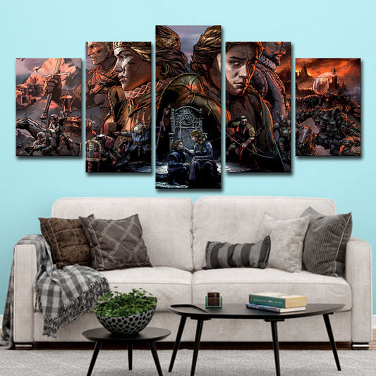 Game Character Thronebreakers Wall Decor Modern Canvas Print Wall Art in Brown Brown Clearhalo 'Art Gallery' 'Canvas Art' 'Kids' Arts' 1706774