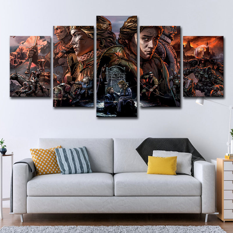 Game Character Thronebreakers Wall Decor Modern Canvas Print Wall Art in Brown Clearhalo 'Art Gallery' 'Canvas Art' 'Kids' Arts' 1706776