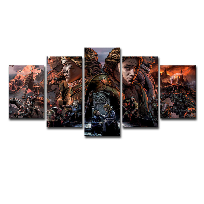 Game Character Thronebreakers Wall Decor Modern Canvas Print Wall Art in Brown Clearhalo 'Art Gallery' 'Canvas Art' 'Kids' Arts' 1706777